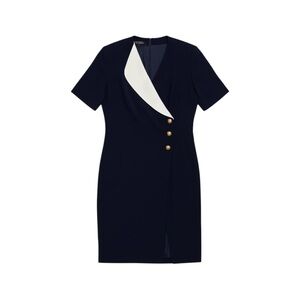 Vintage Escada Wool Dress Women’s 42 DE / US Large Black White Elegant Classic